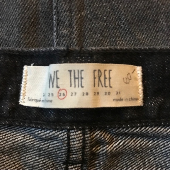 We The Free People Black Distressed Jean Skirt 27 - Picture 6 of 8